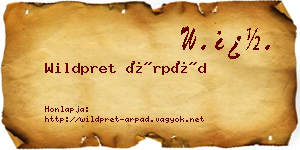 Wildpret Árpád névjegykártya