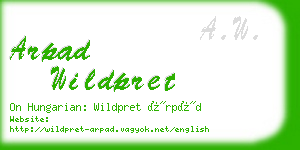 arpad wildpret business card